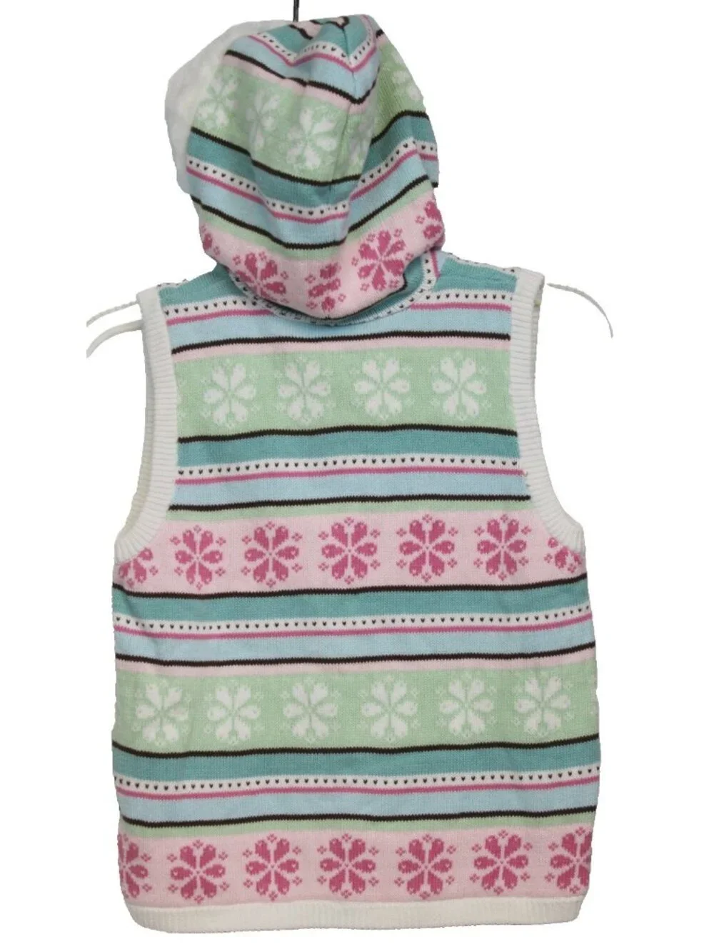 2009 Gymboree Winter Ballerina Sweater Vest Lg 10/12 Mint Snowflake Fair Isle